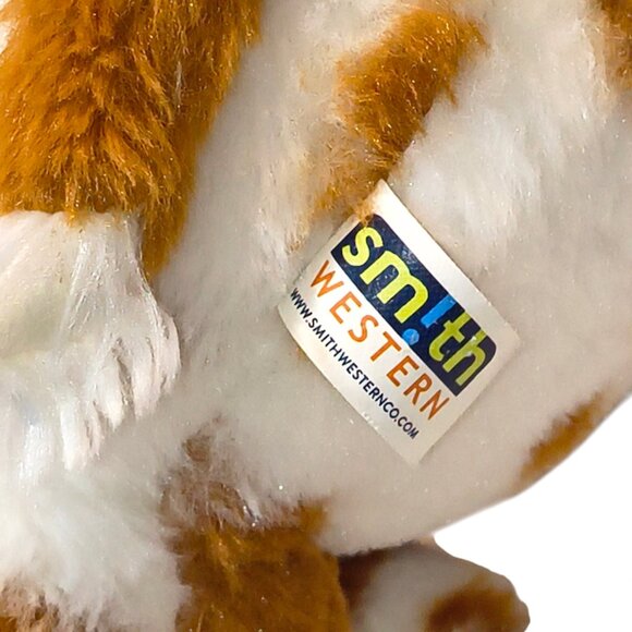 Smith Western Texas Cow Bull Brown & White Stuffed Plush Toy 10" - Picture 6 of 6